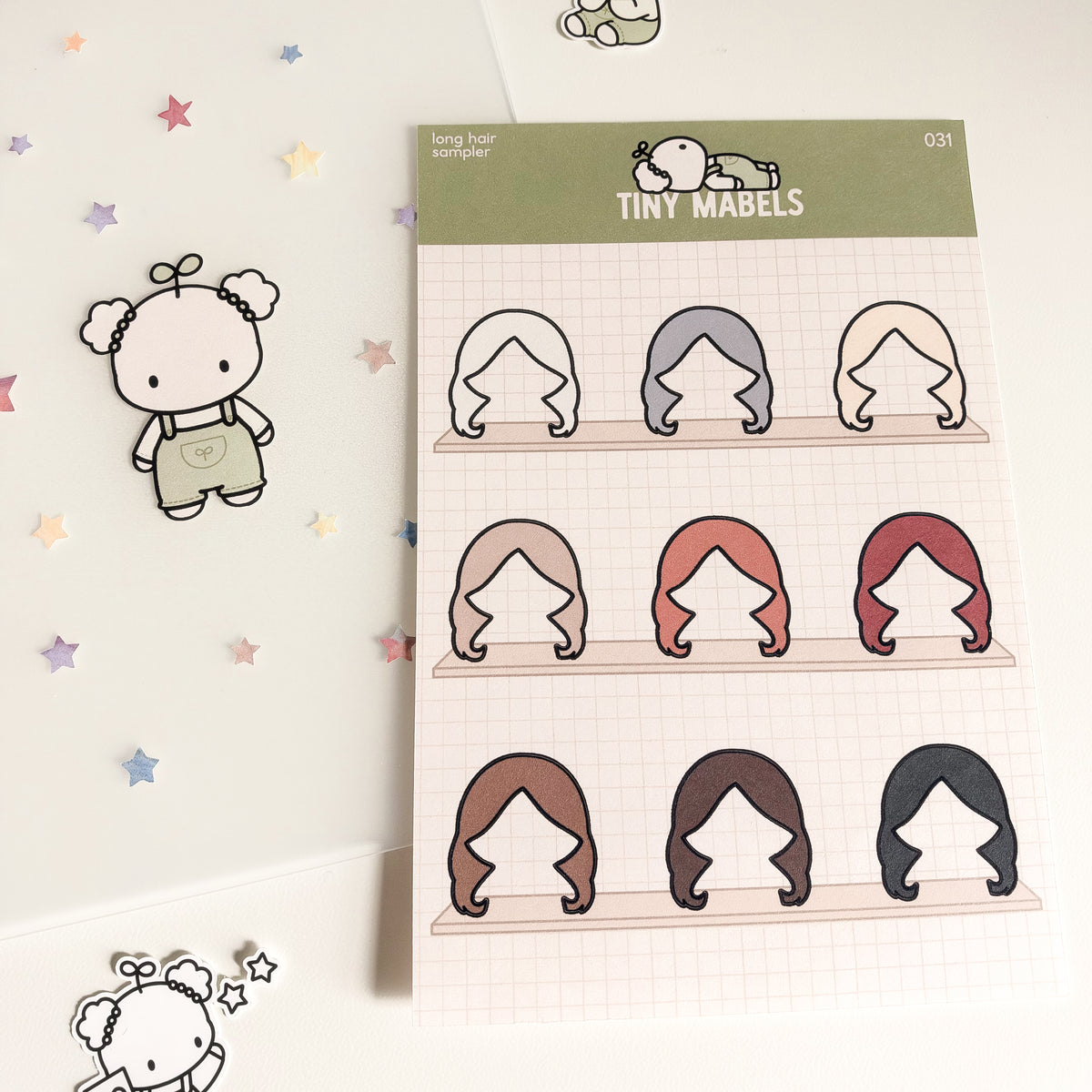 Long Hair Sticker Sheet