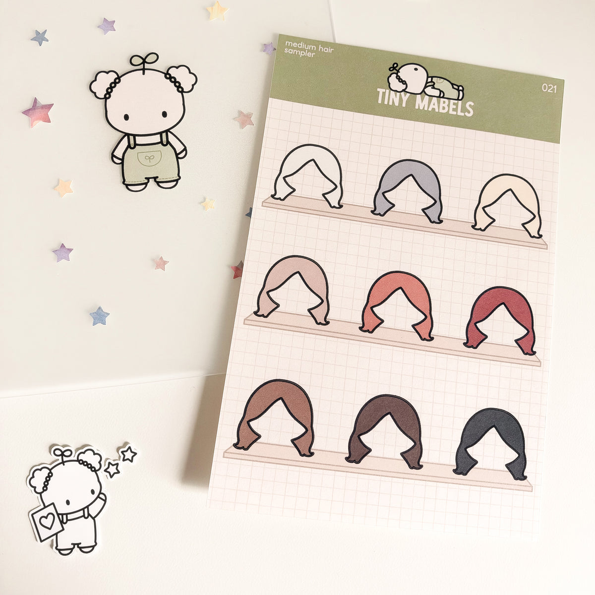 Medium Hair Sticker Sheet