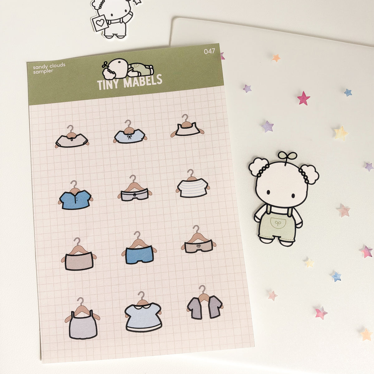 Sandy Clouds Sampler Sticker Sheet