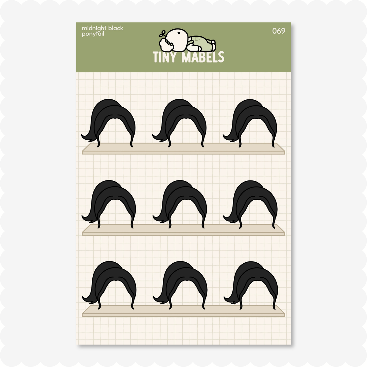 Ponytail Sticker Sheet