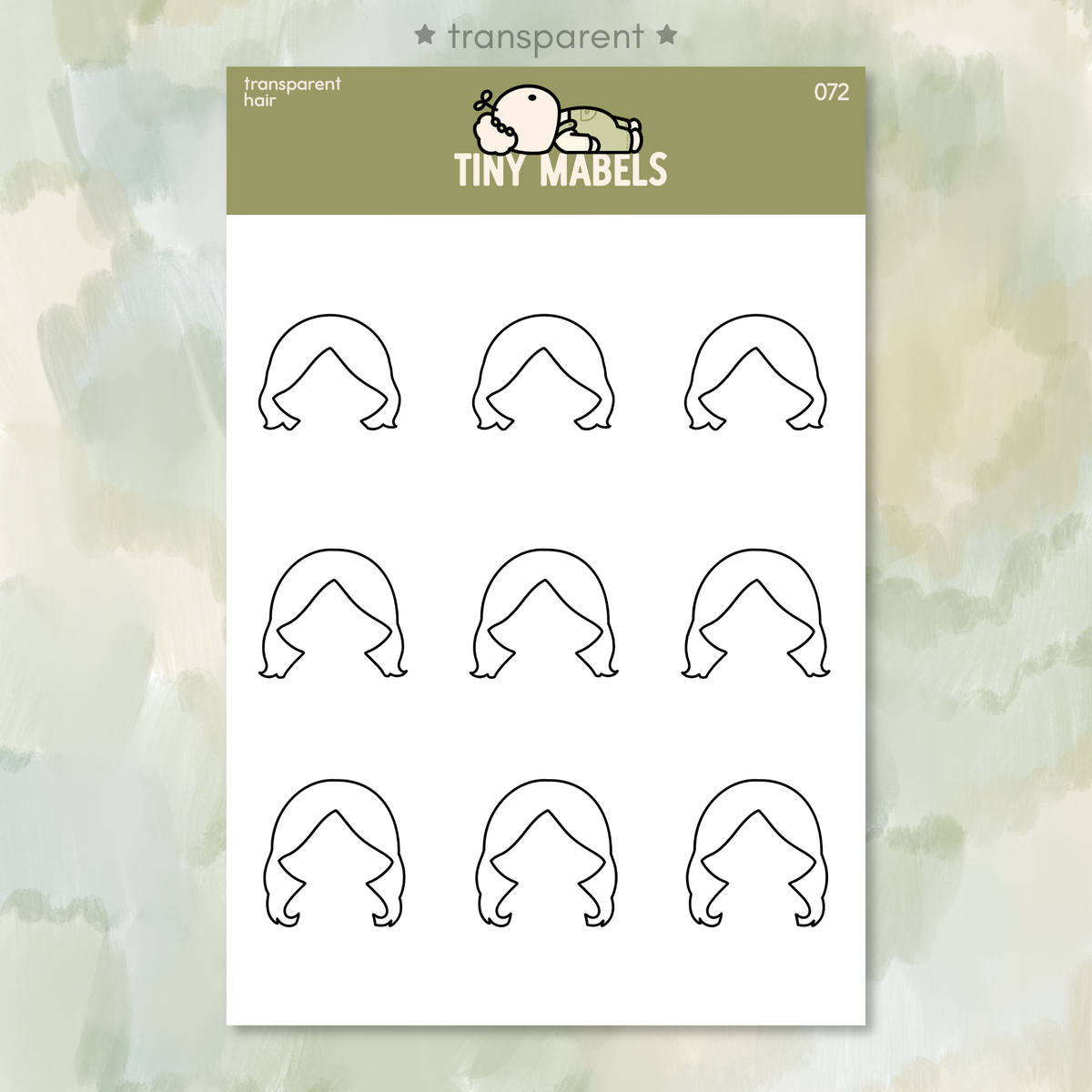 Transparent Hair Sticker Sheet