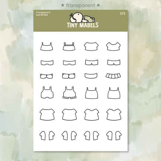 Transparent Wardrobe Sticker Sheet