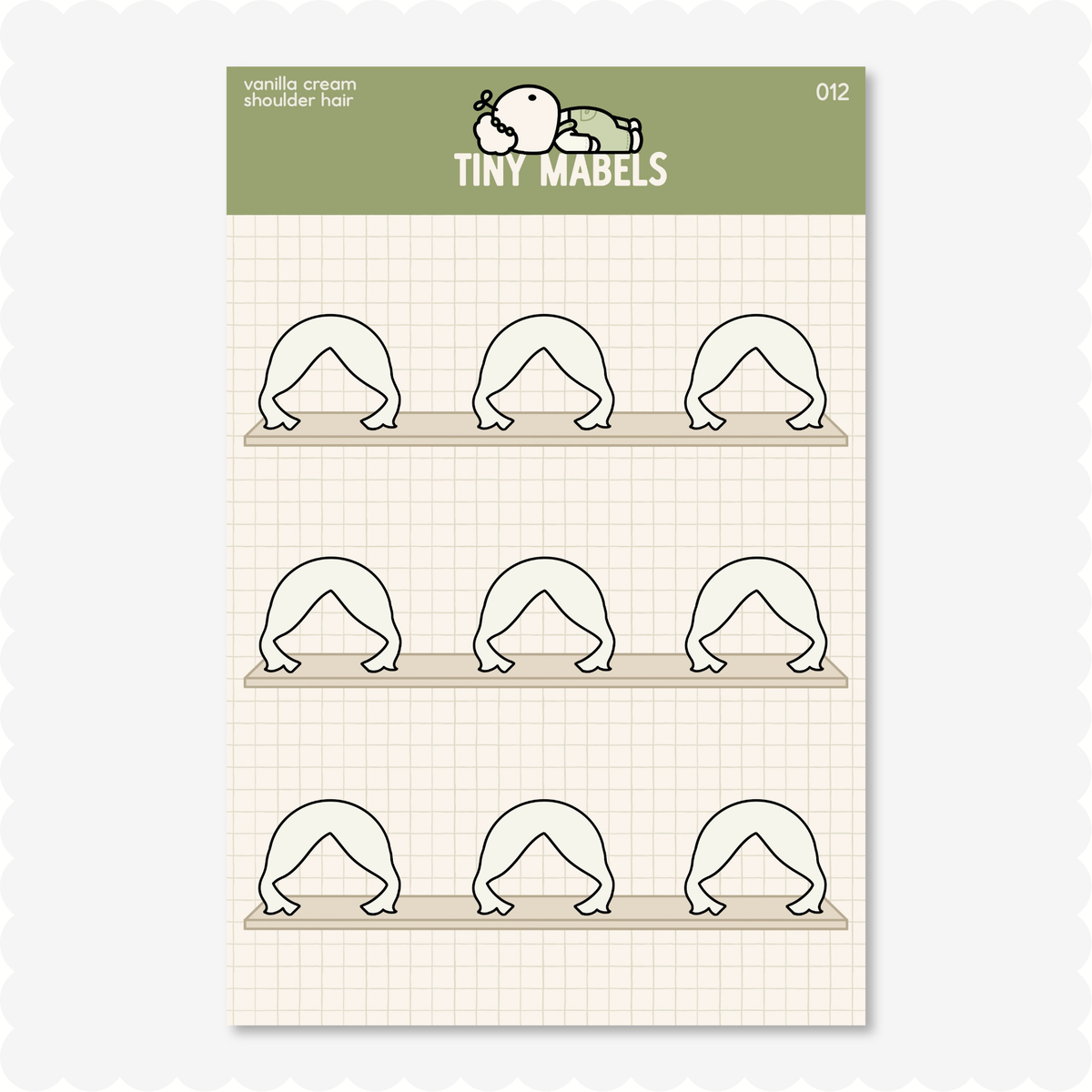 Shoulder Hair Sticker Sheet