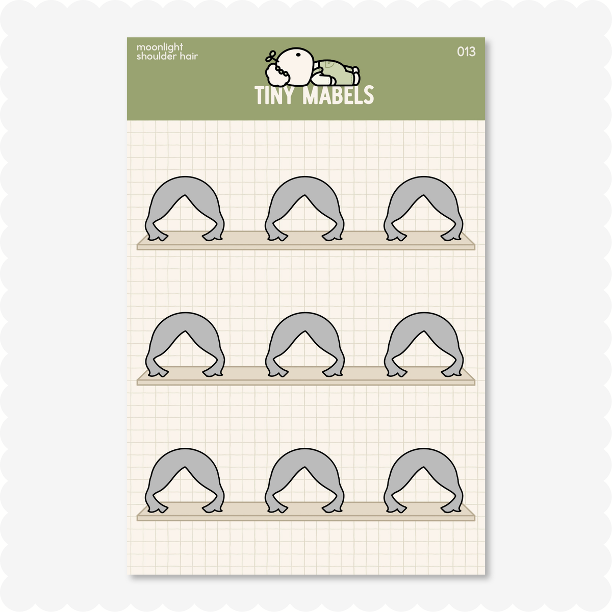 Shoulder Hair Sticker Sheet