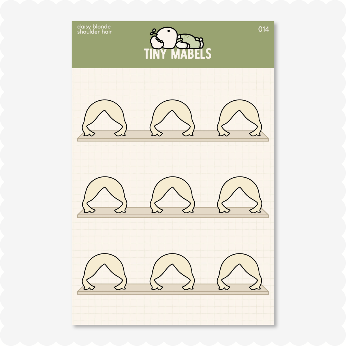 Shoulder Hair Sticker Sheet