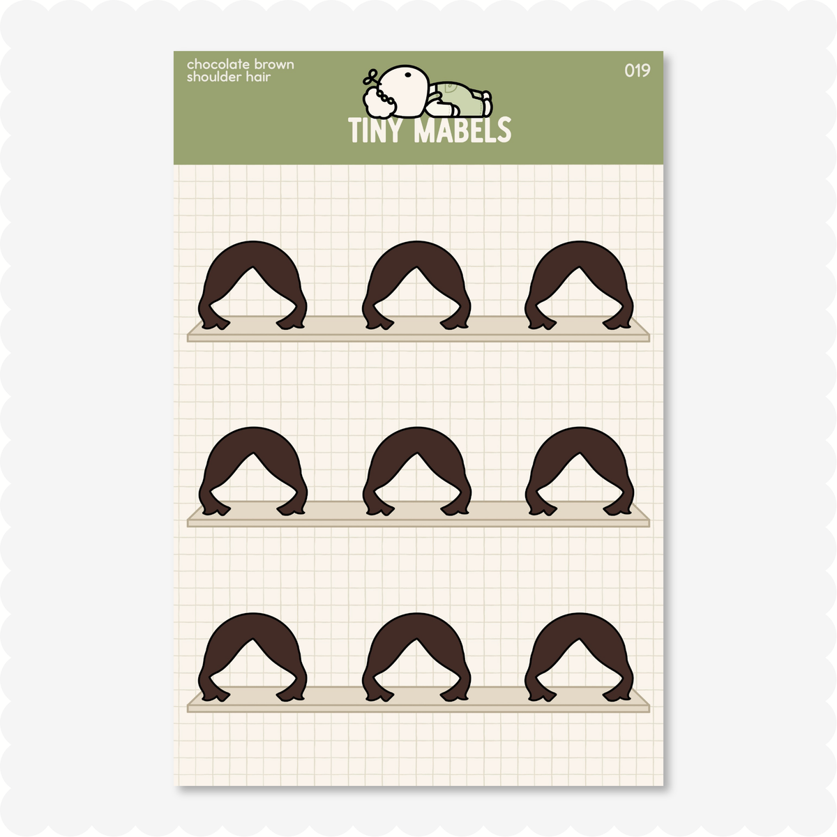 Shoulder Hair Sticker Sheet