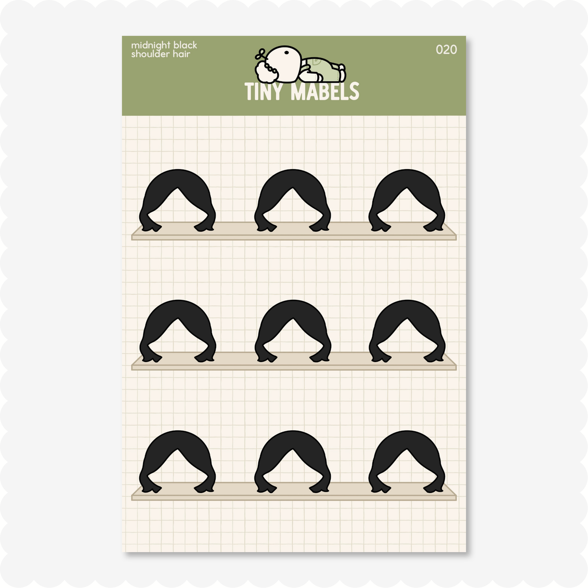 Shoulder Hair Sticker Sheet