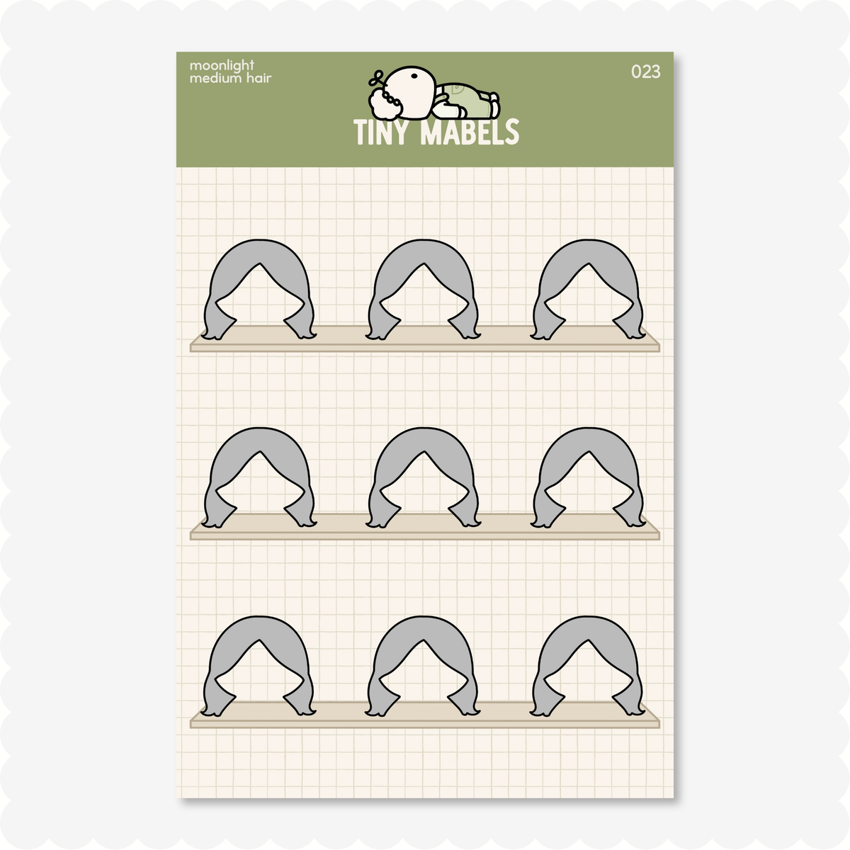 Medium Hair Sticker Sheet