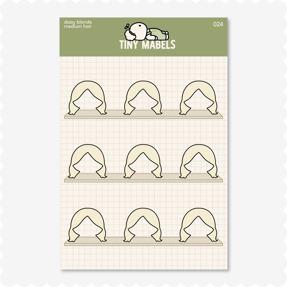 Medium Hair Sticker Sheet