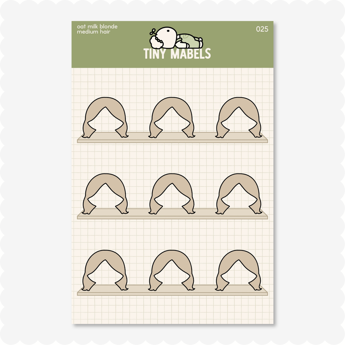 Medium Hair Sticker Sheet