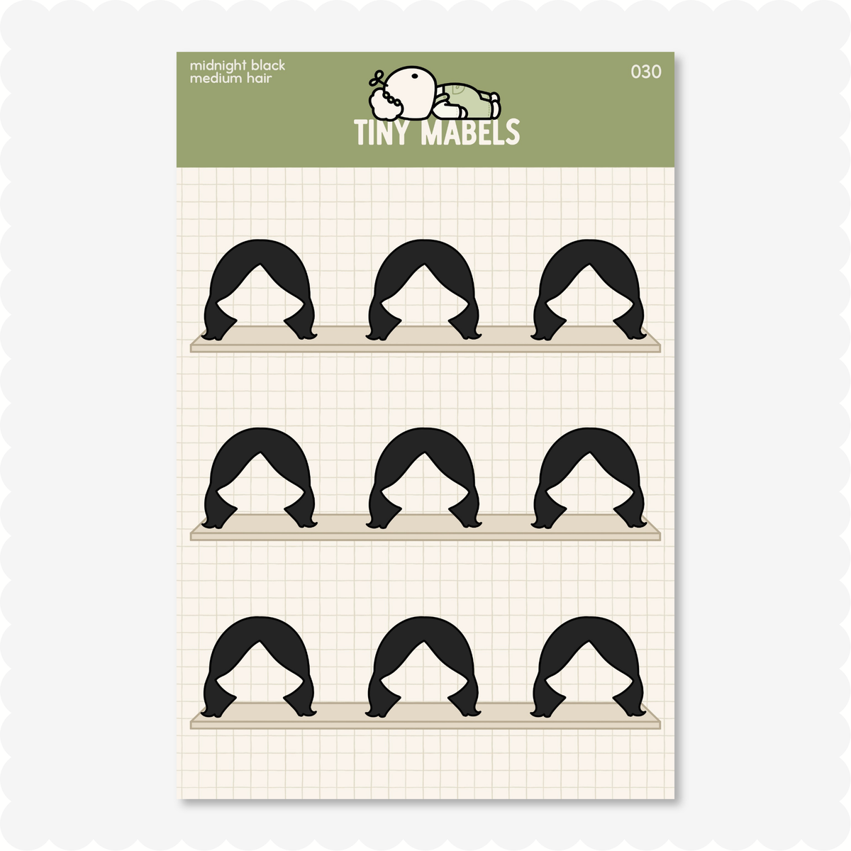 Medium Hair Sticker Sheet