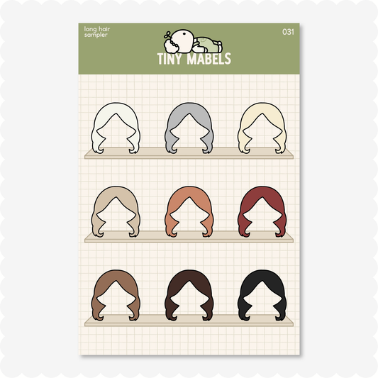 Long Hair Sticker Sheet