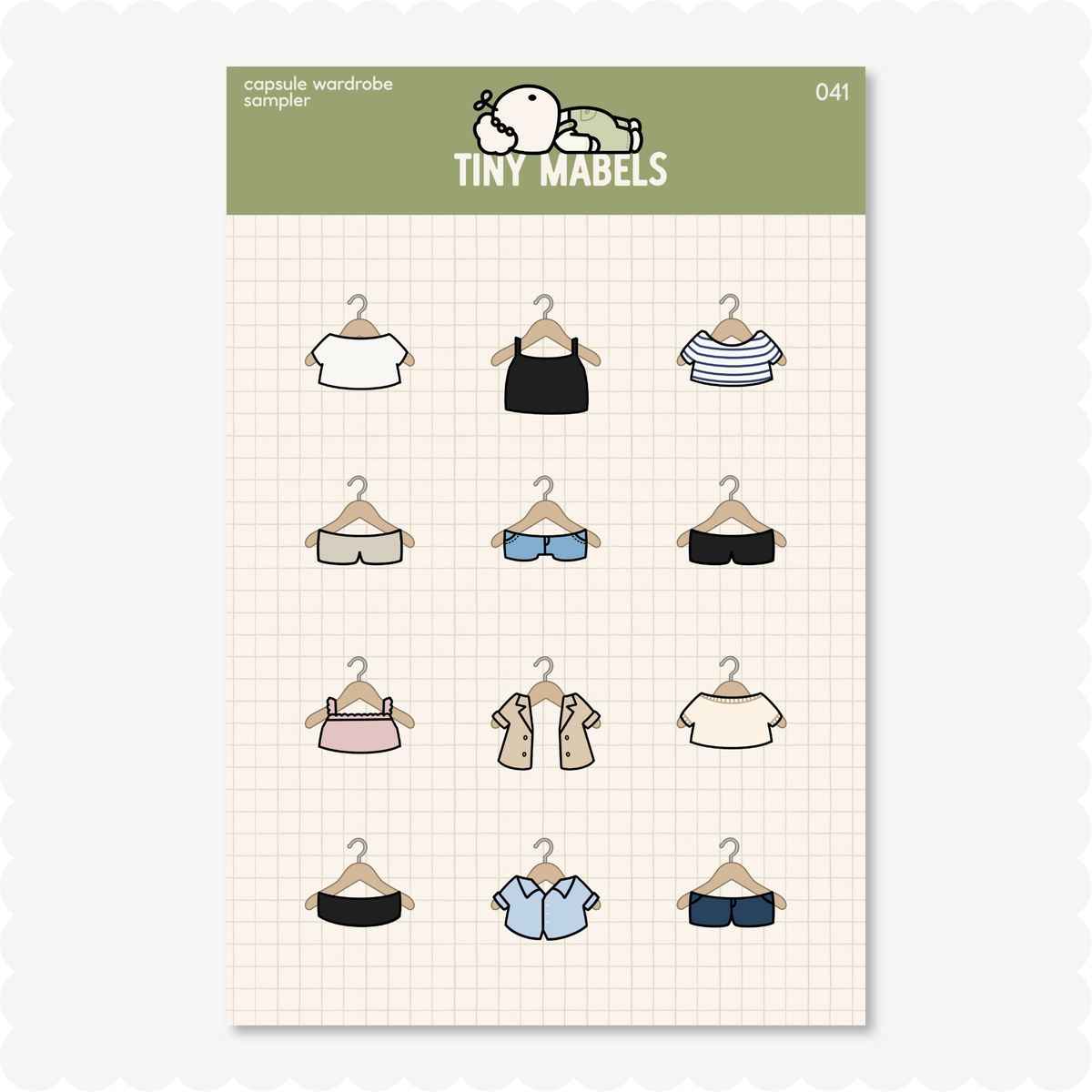 Capsule Wardrobe Sampler Sticker Sheet