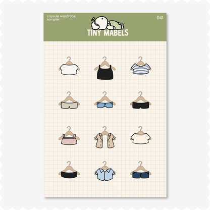 Capsule Wardrobe Sampler Sticker Sheet
