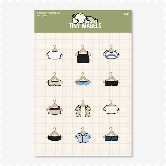 Capsule Wardrobe Sampler Sticker Sheet