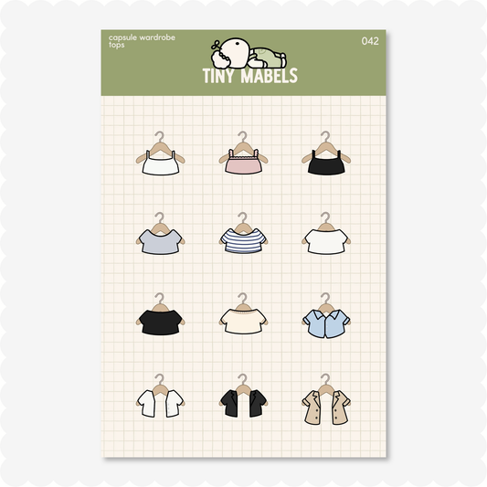 Capsule Wardrobe Tops Sticker Sheet