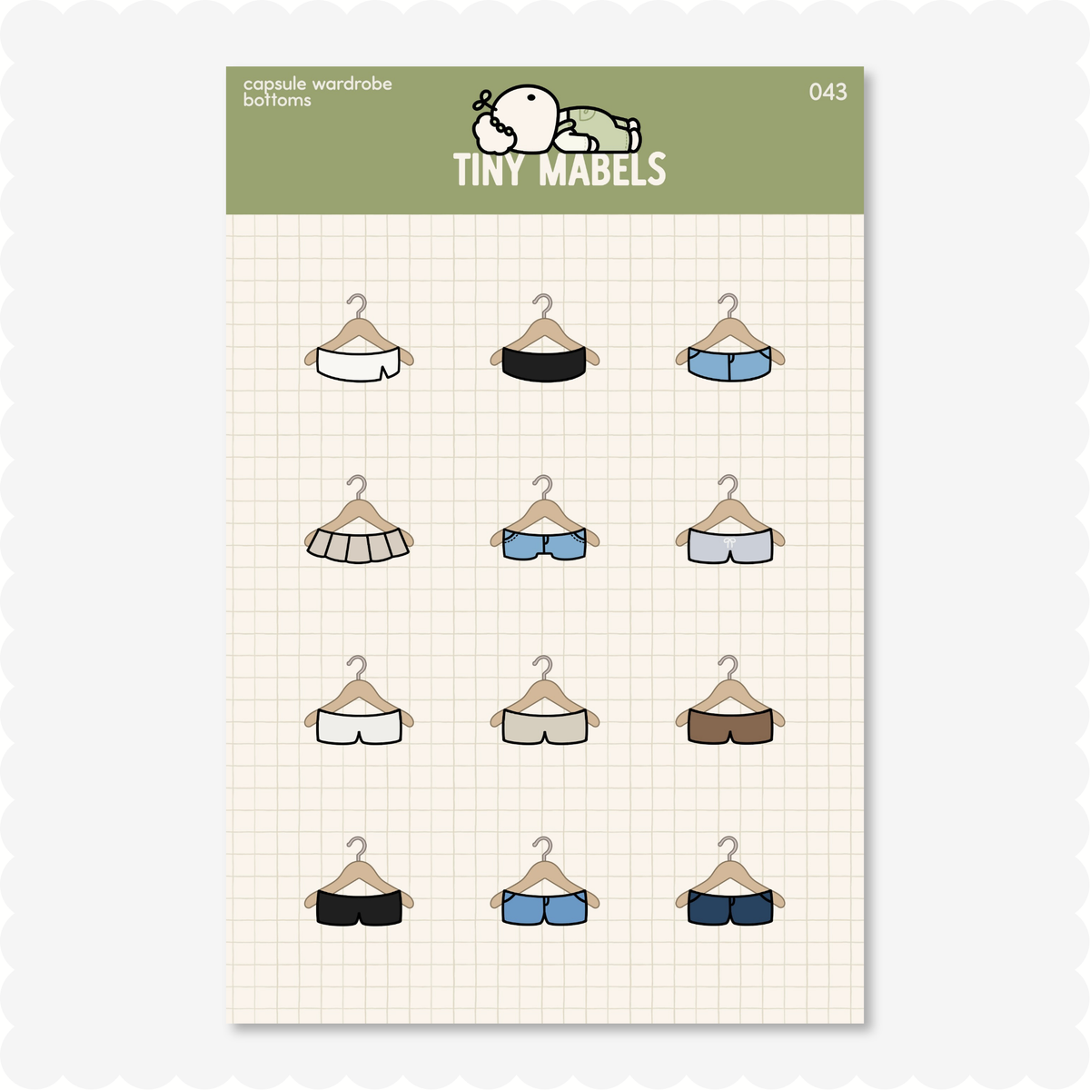 Capsule Wardrobe Bottoms Sticker Sheet