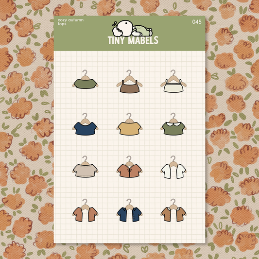 Cozy Autumn Tops Sticker Sheet