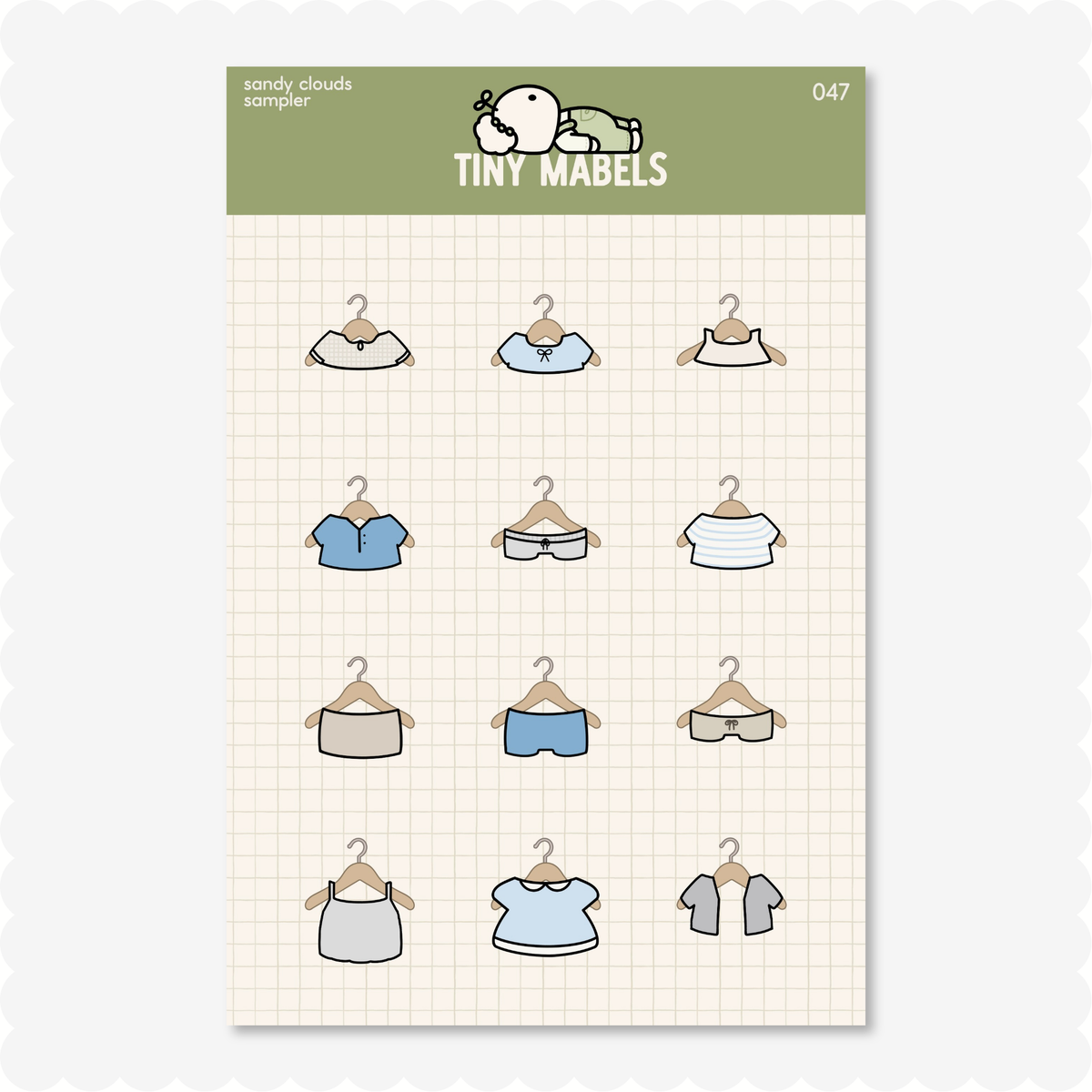 Sandy Clouds Sampler Sticker Sheet