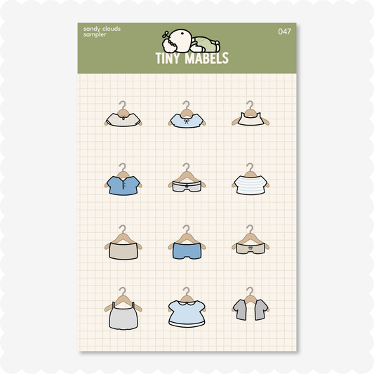 Sandy Clouds Sampler Sticker Sheet