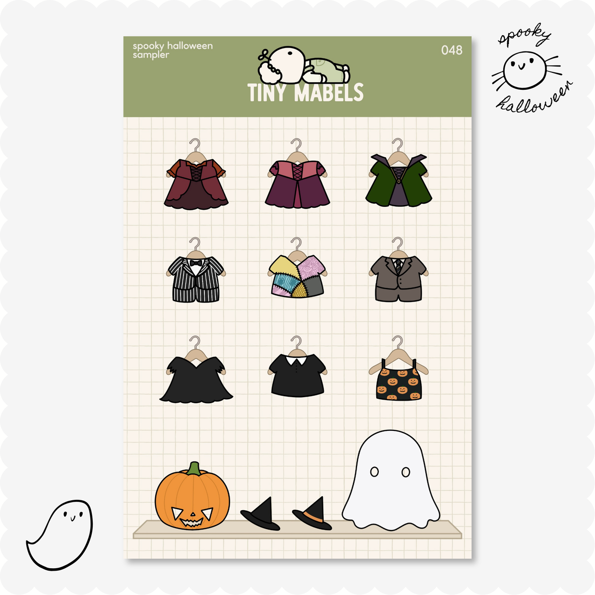 Spooky Halloween Sampler Sticker Sheet