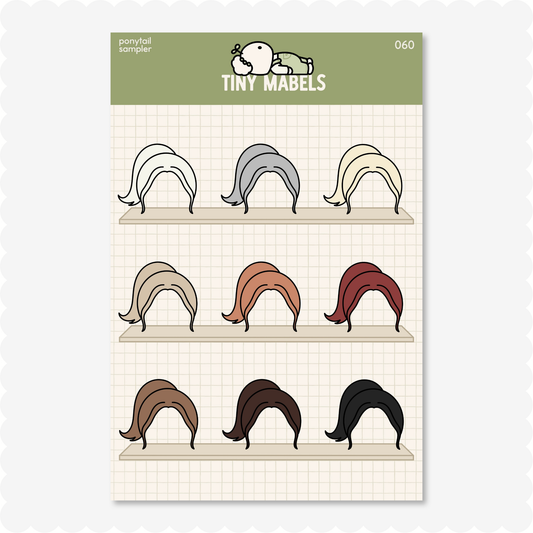Ponytail Sticker Sheet