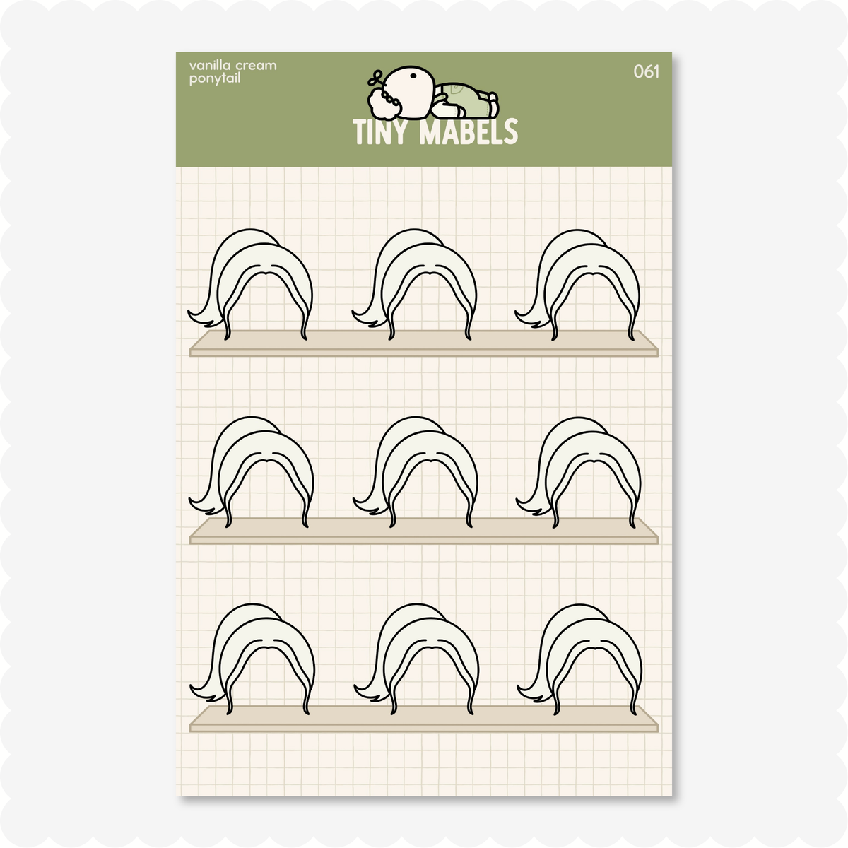 Ponytail Sticker Sheet