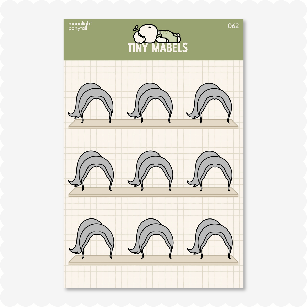 Ponytail Sticker Sheet
