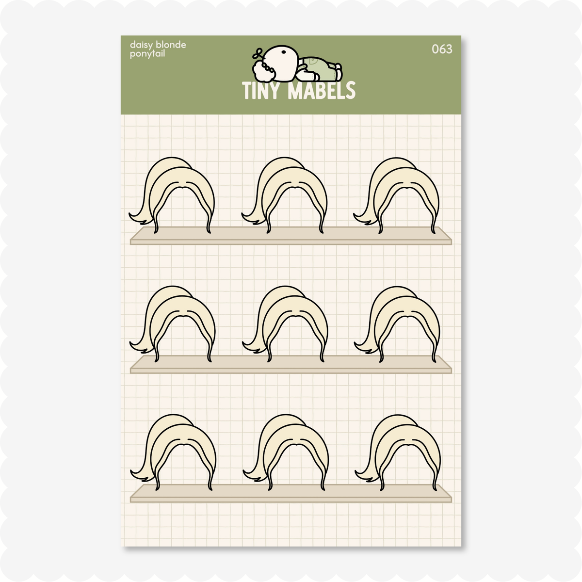 Ponytail Sticker Sheet