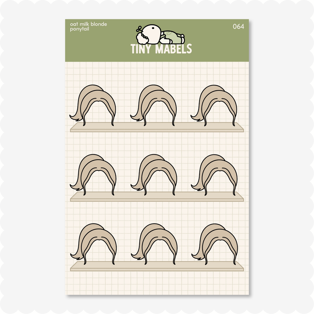 Ponytail Sticker Sheet