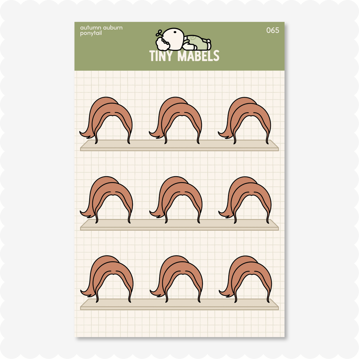 Ponytail Sticker Sheet