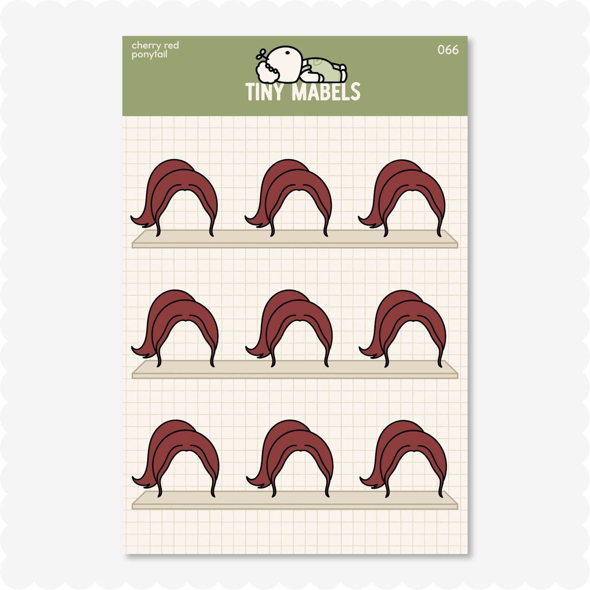 Ponytail Sticker Sheet