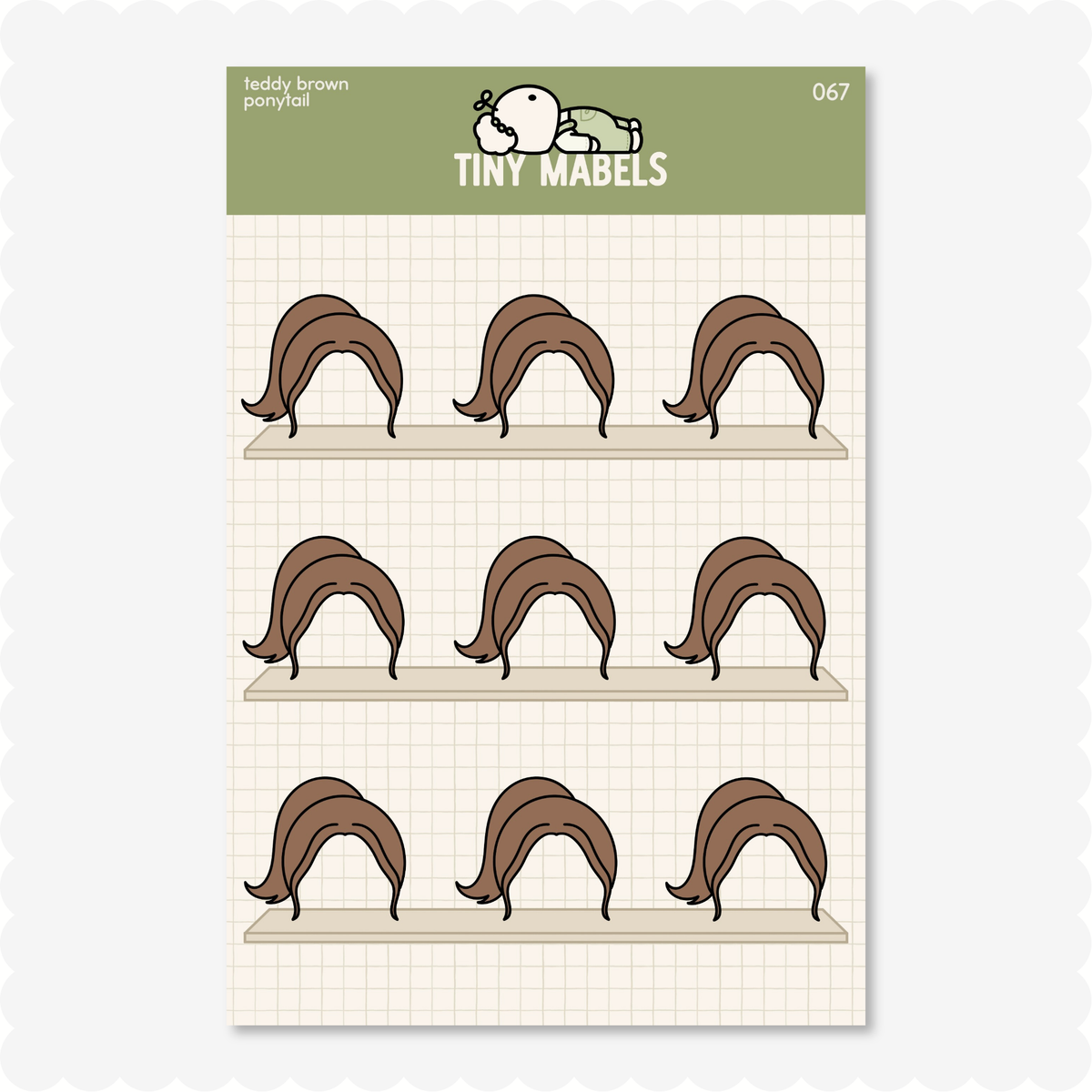 Ponytail Sticker Sheet