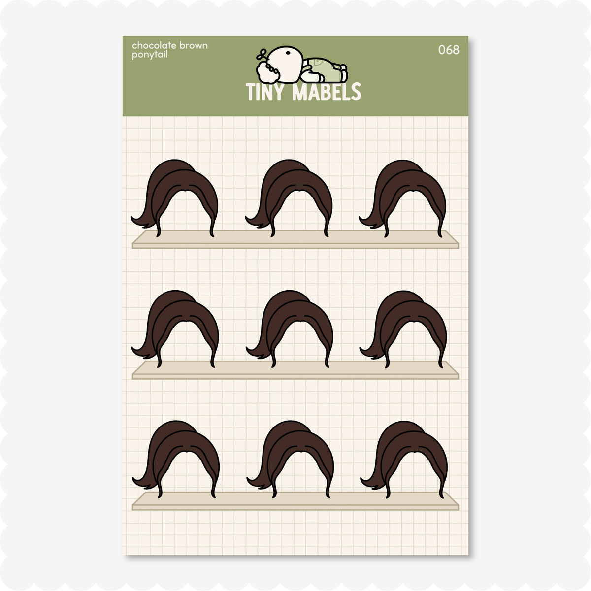 Ponytail Sticker Sheet